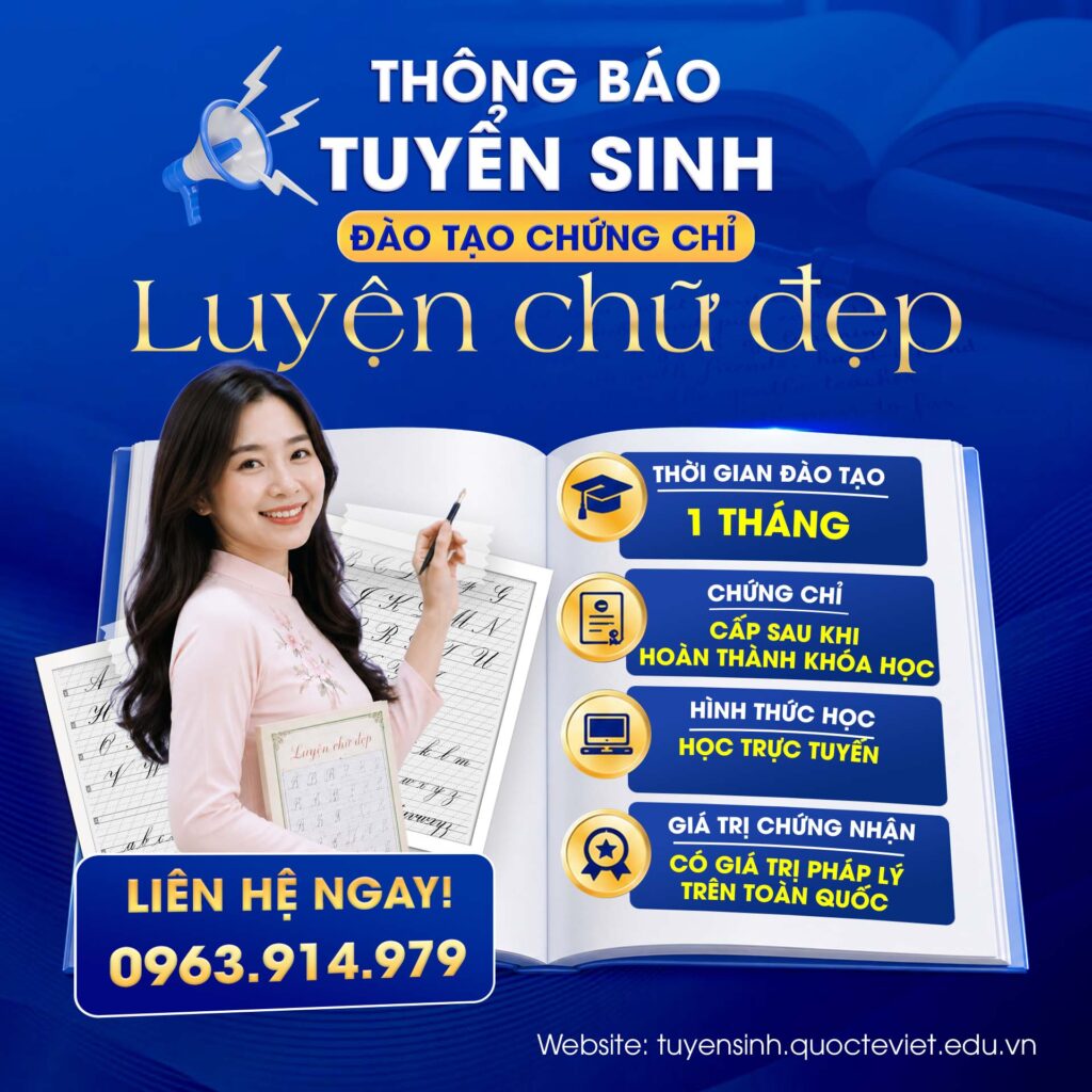 Lớp luyện chữ đẹp cho học sinh tại TP.HCM