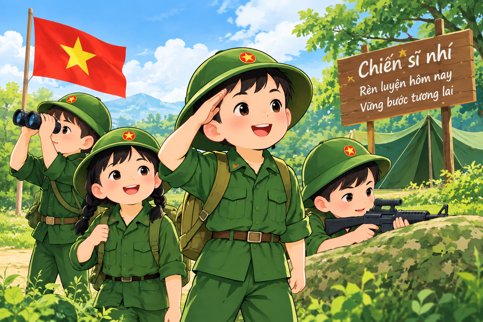 Hoạt Động Hè Cho Trẻ Em: 24h Trải Nghiệm Chiến Sĩ Nhí