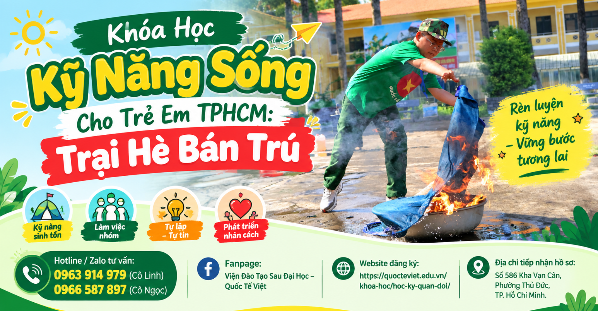 Khóa Học Kỹ Năng Sống Cho Trẻ Em TPHCM: Trại Hè Bán Trú