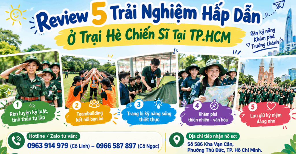 Review 5 Trải Nghiệm Hấp Dẫn Ở Trại Hè Chiến Sĩ Tại TP.HCM