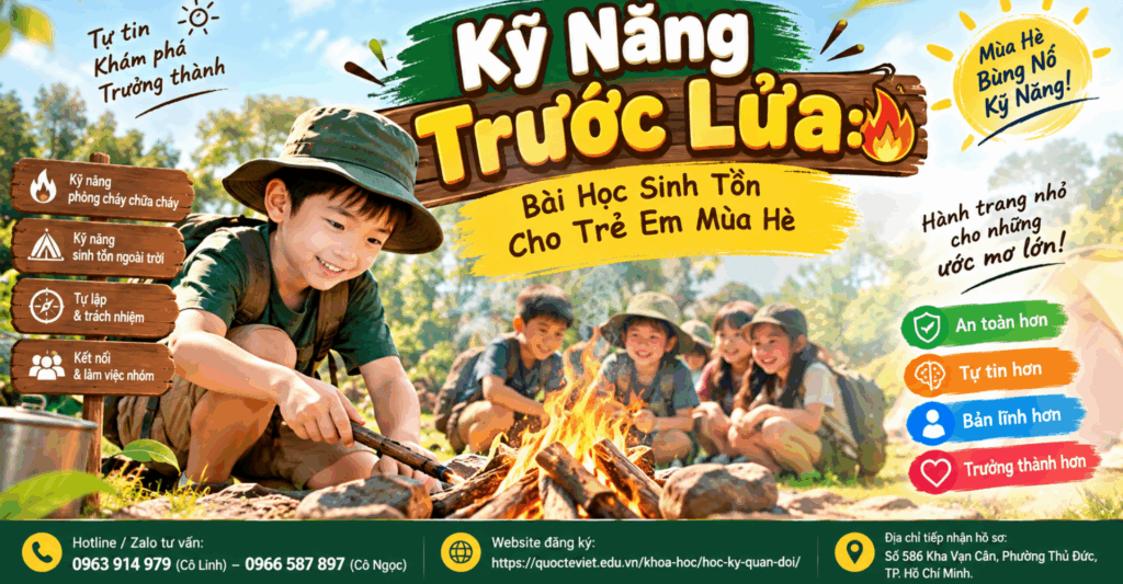 Kỹ Năng Trước Lửa: 7 Bài Học Sinh Tồn Cho Trẻ Em Mùa Hè
